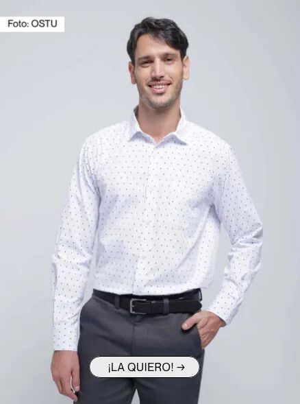 camisa de puntos para hombre color blanco 